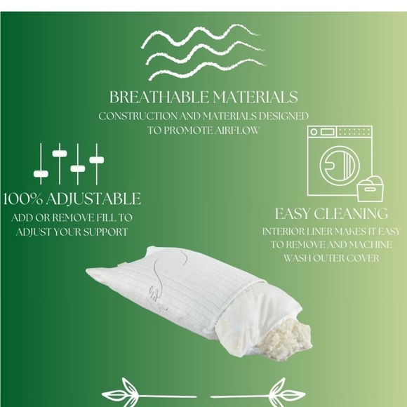 Latex Pillow Standard Size Adjustable Bed Pillows with Washable Cover (1) - Picture 3 of 4